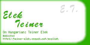 elek teiner business card